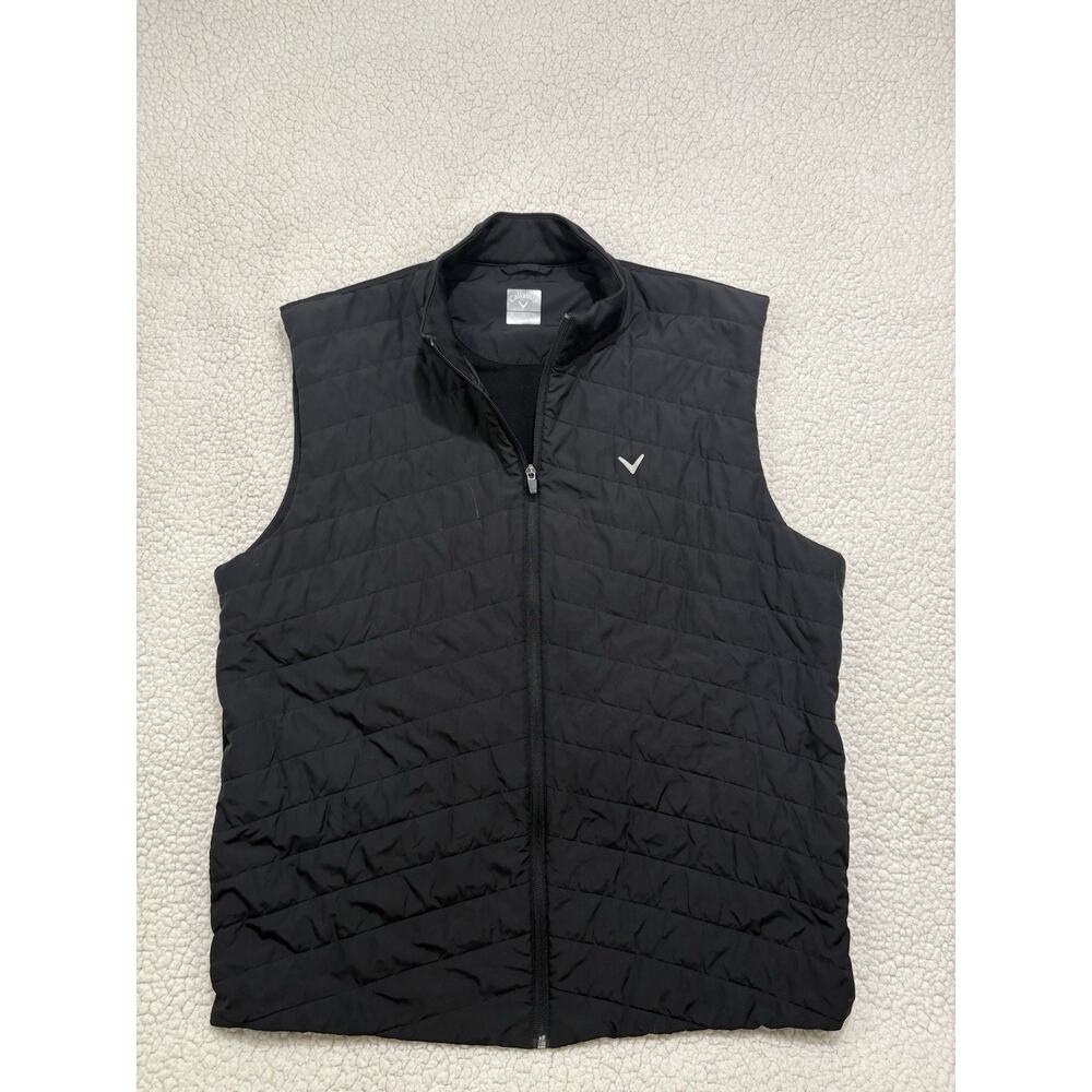 Callaway Quilted Puffer Vest‎ Full-Zip Golf Men's XL Black Gilet